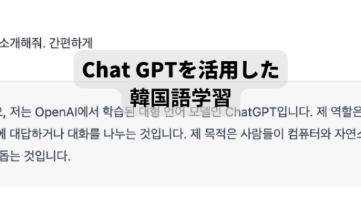 Chat GPTを活用した韓国語学習の例【プロンプト付き】